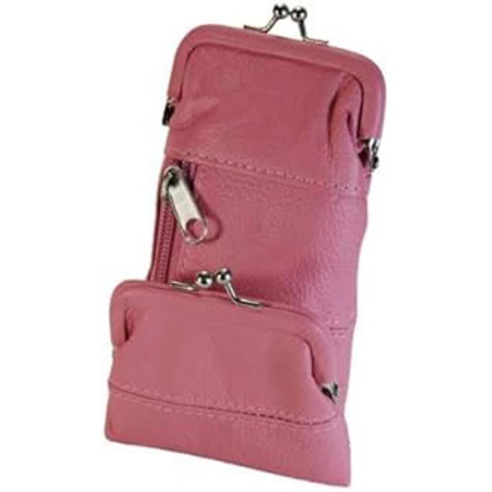 Genuine Leather Ladies Change Purse Wallet Snap...